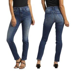 Silver Jeans Infinite Fit High Rise Straight Leg Jeans Sz Small